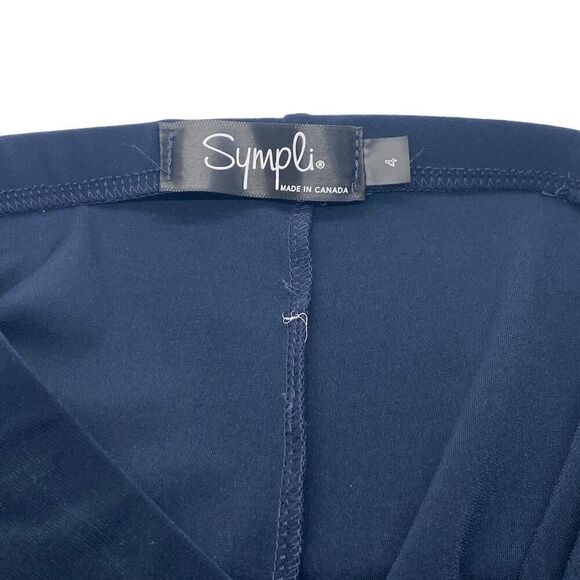 Sympli Navy Crop Legging Pants 23" Elastic Waist Pull-On Travel Comfort Size 4 - Picture 5 of 6